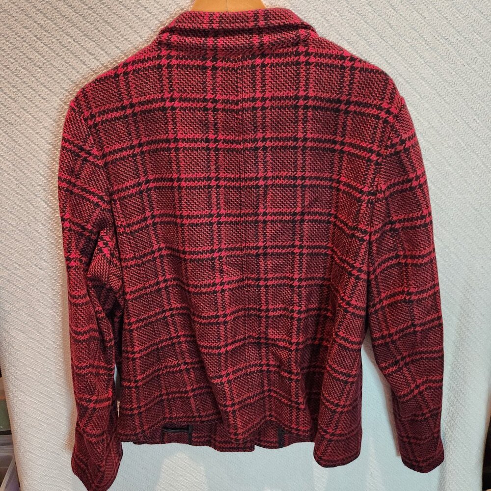 Vtg Talbots Wool Blazer 16w Black Red Plaid Tartan Classic Office View 5